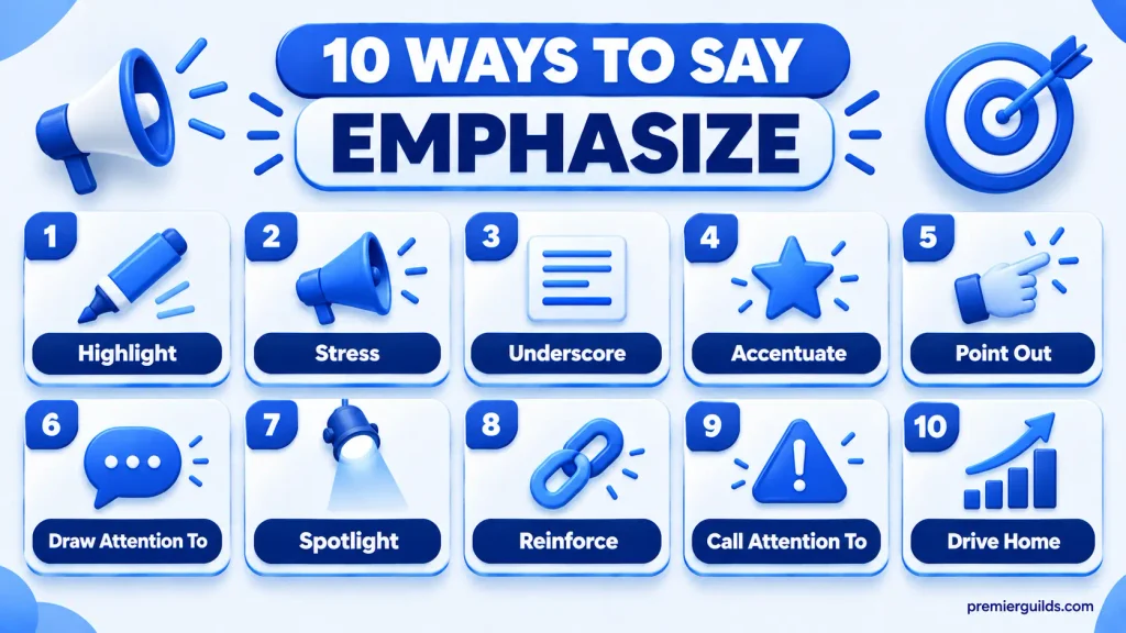 10 alternatives to emphasize including highlight stress underscore and point out