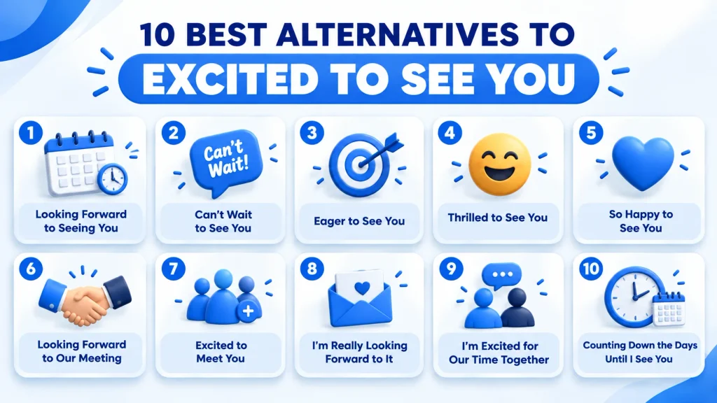 10 alternatives to excited to see you including looking forward to seeing you and can't wait to see you