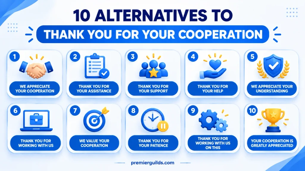 10 alternatives to thank you for your cooperation for professional communication