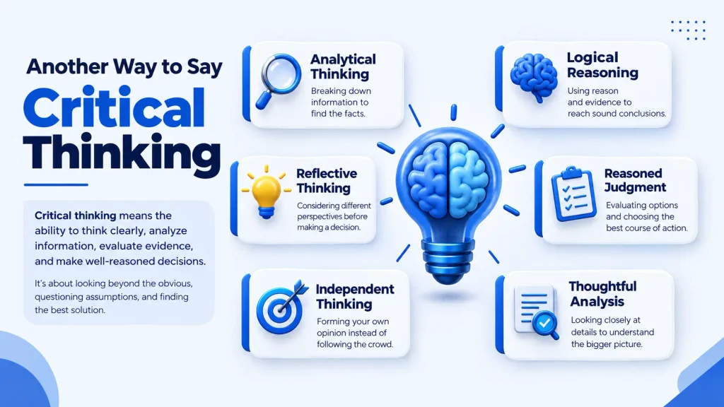 Meaning of critical thinking and alternative expressions such as analytical thinking and logical reasoning