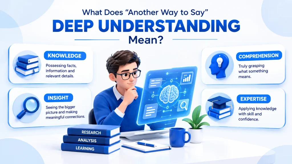 Meaning of another way to say deep understanding with knowledge insight comprehension and expertise