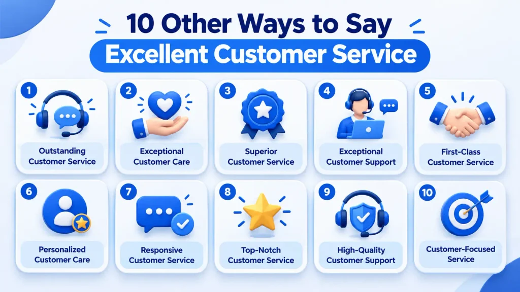 10 alternatives for another way to say excellent customer service