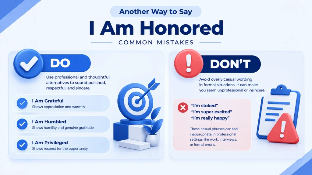 Do and don't mistakes when saying I am honored