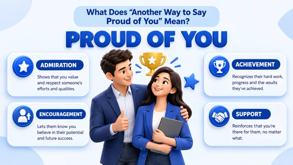 Meaning of another way to say proud of you with admiration encouragement achievement and support