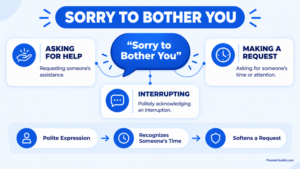 Meaning and common uses of sorry to bother you for polite requests and interruptions