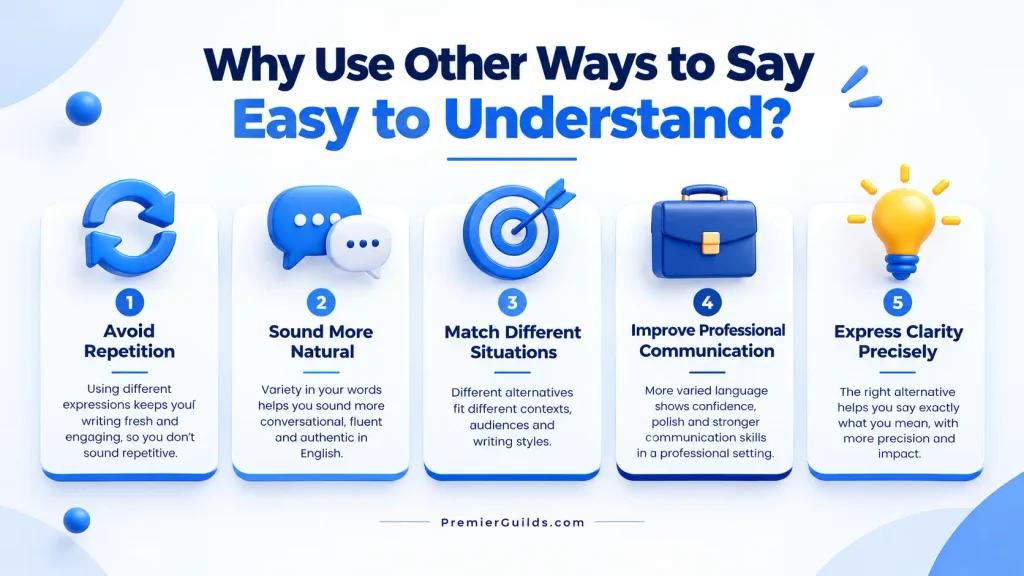 Benefits of using alternatives to easy to understand in writing