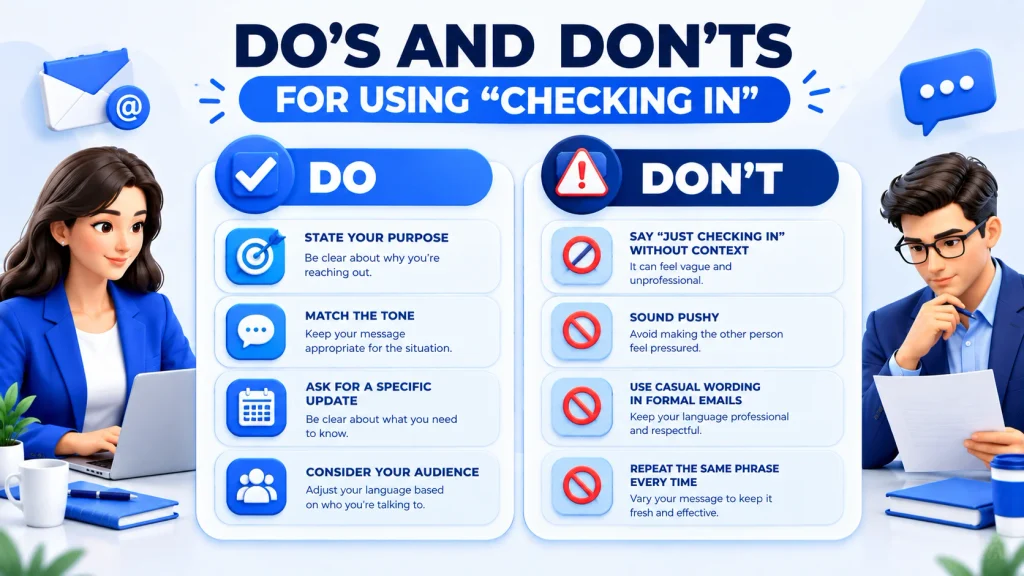 Do’s and don’ts for using alternatives to checking in professionally