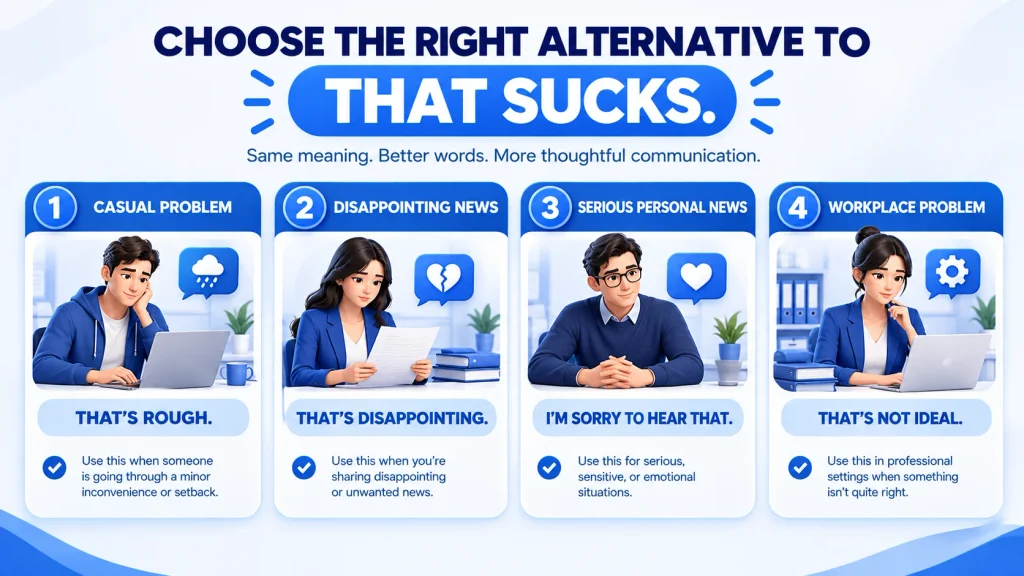 How to choose the right alternative to that sucks for casual professional and serious situations