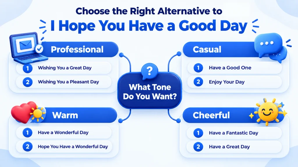how to choose the right alternative to I hope you have a good day