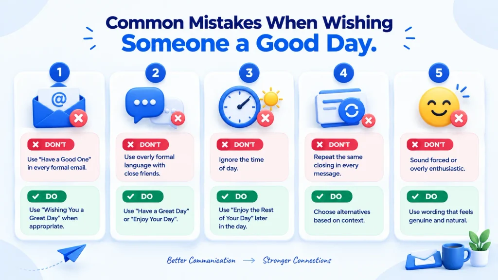 common mistakes when saying I hope you have a good day
