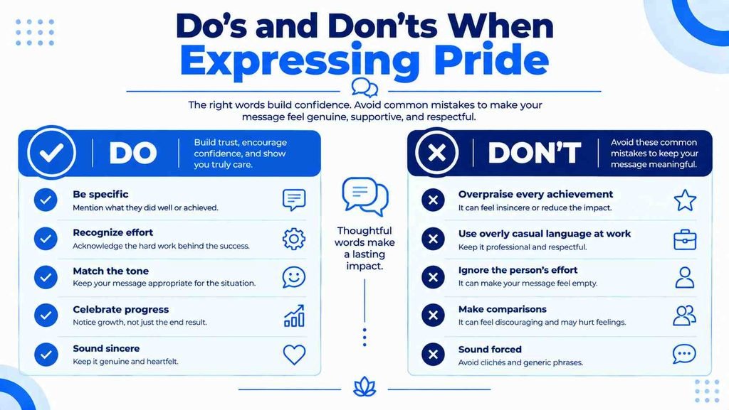 Do’s and don’ts for expressing pride in someone