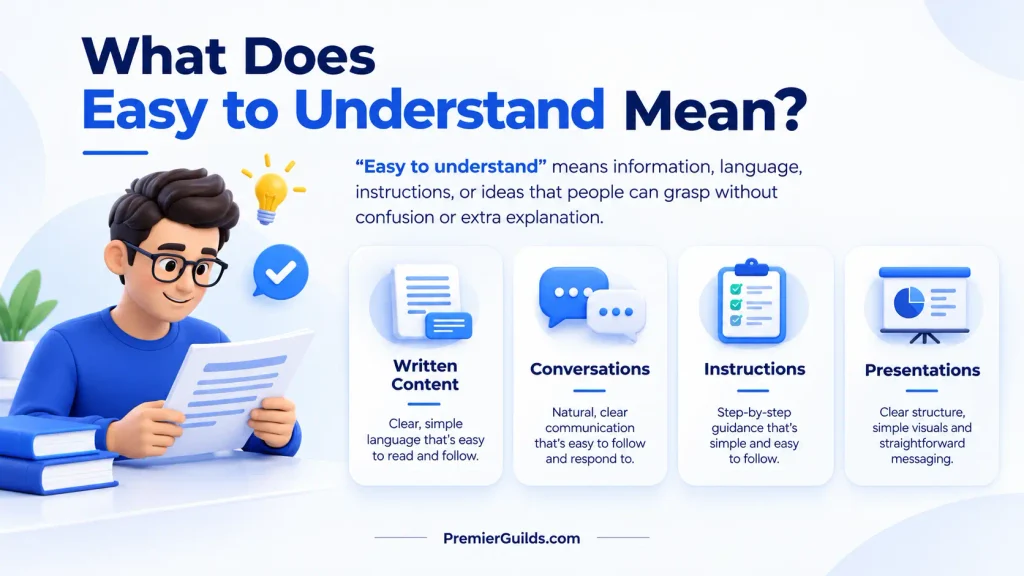 Meaning and definition of easy to understand with examples