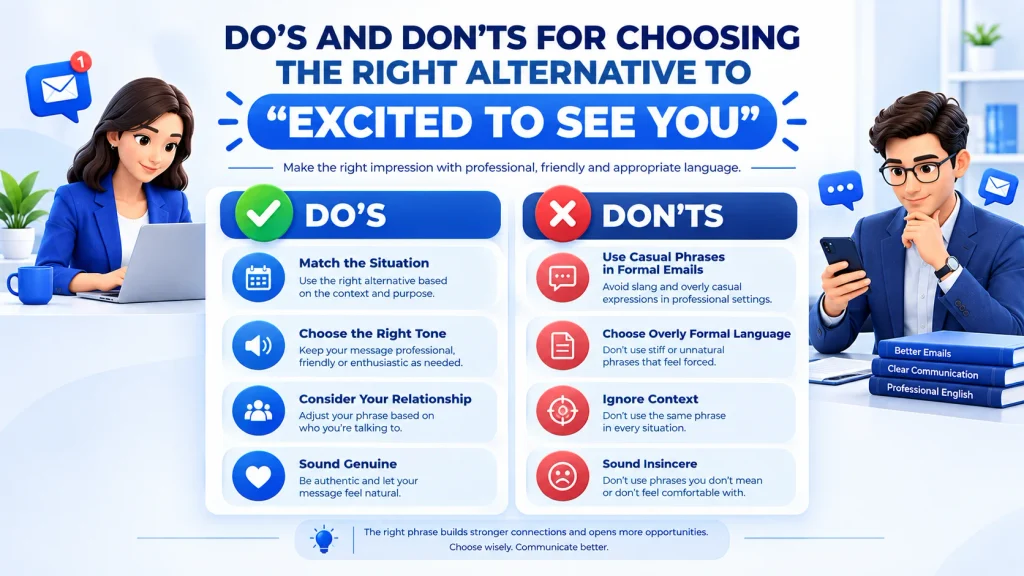 Do’s and don’ts for choosing alternatives to excited to see you