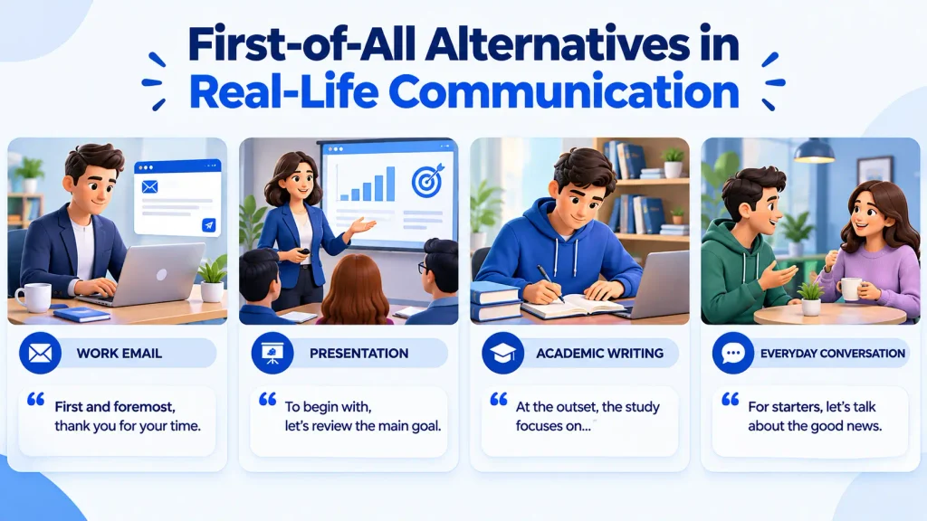 real life examples of alternatives to first of all