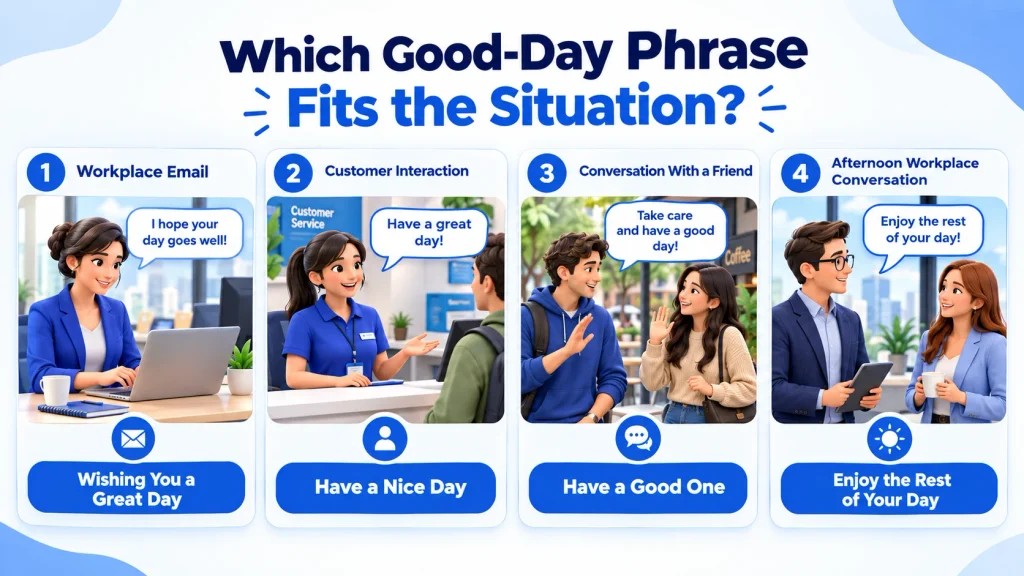 real life examples of alternatives to I hope you have a good day
