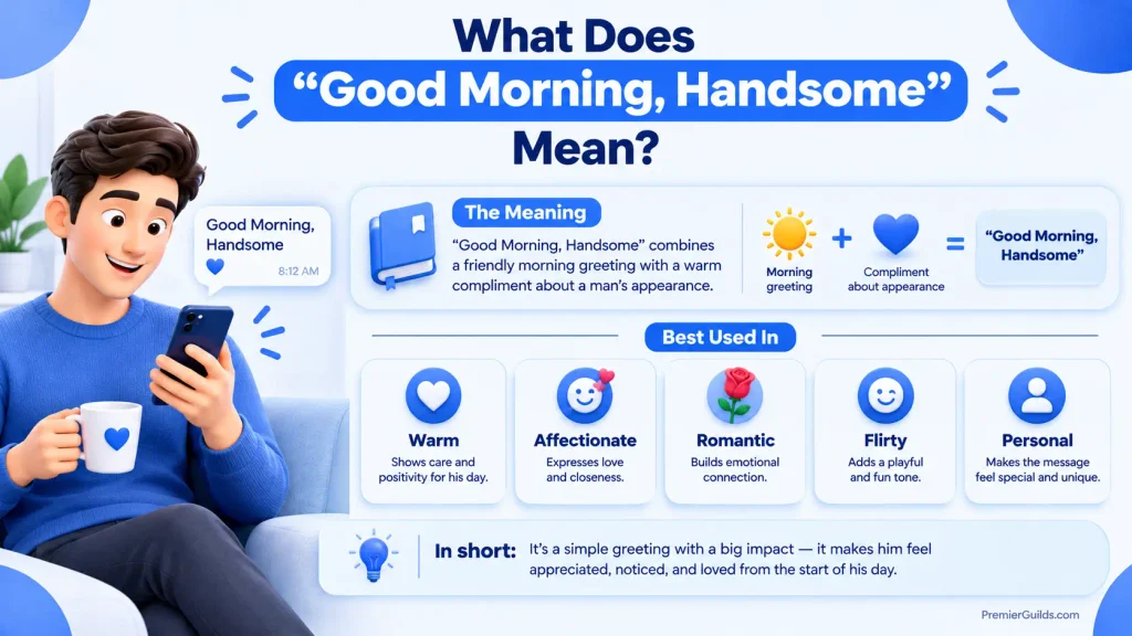 Meaning and context of good morning handsome as an affectionate greeting