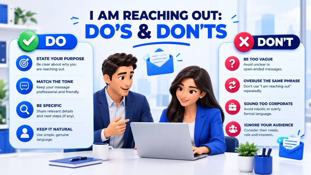Do’s and don’ts for using I am reaching out in professional emails