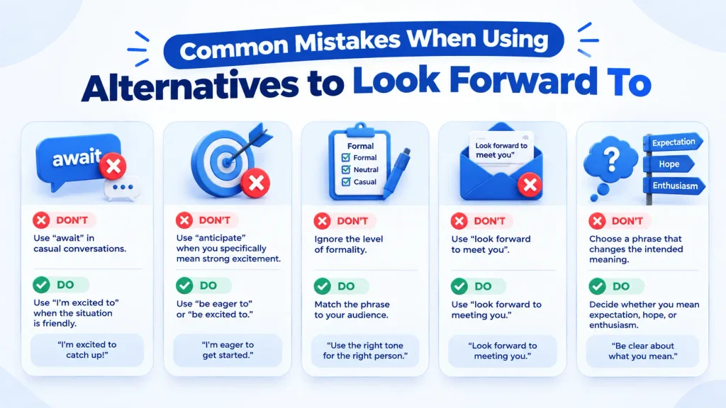 common mistakes when using alternatives to look forward to