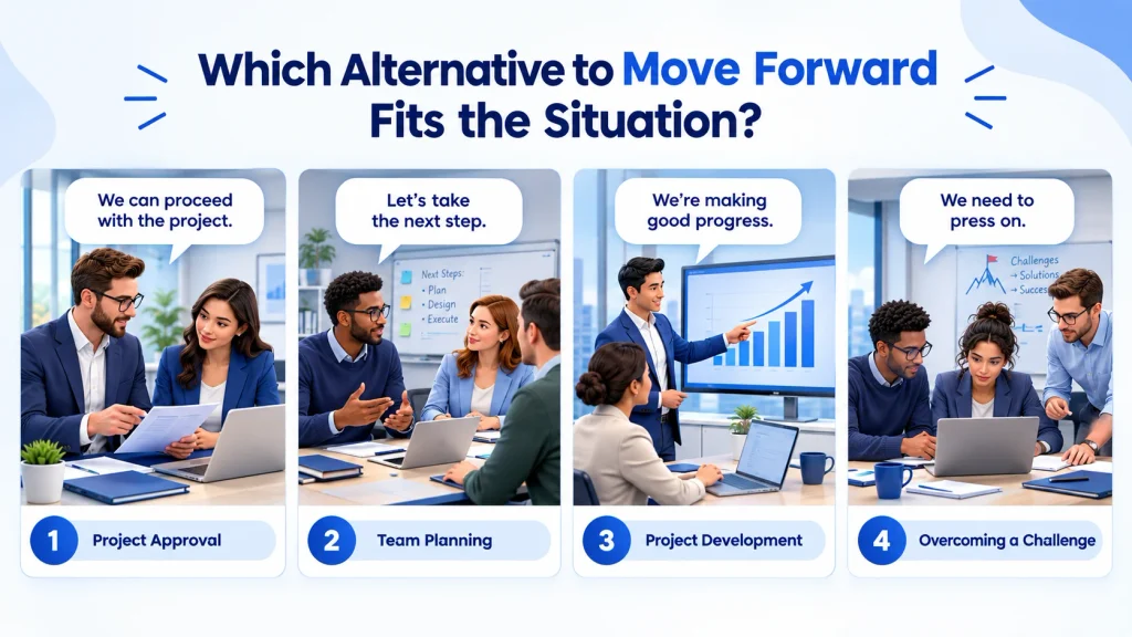 real life workplace examples of alternatives to move forward