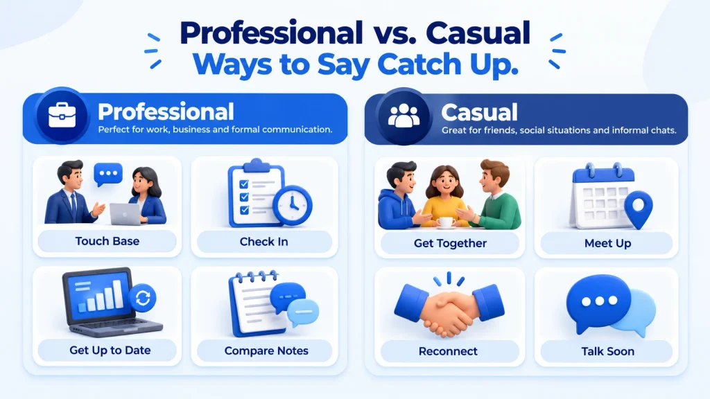 professional and casual alternatives to catch up