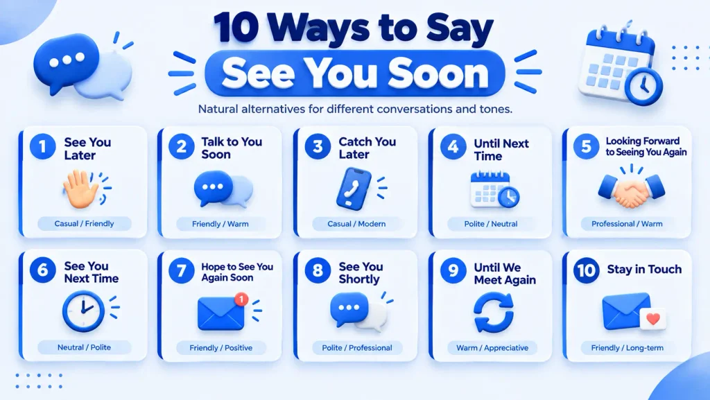 Ten natural alternatives to see you soon for different conversations and tones