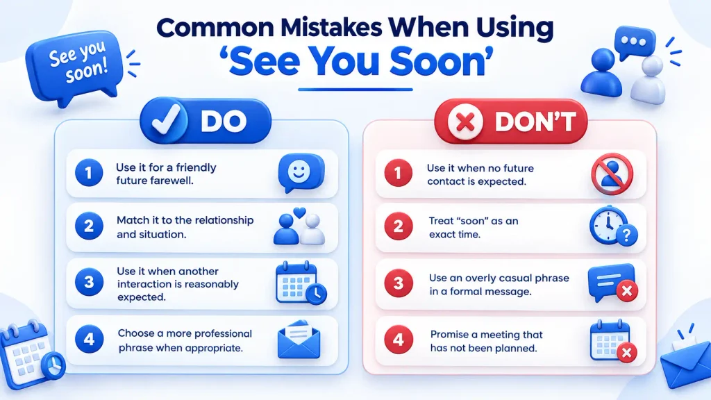 Do’s and don’ts for using see you soon naturally in English
