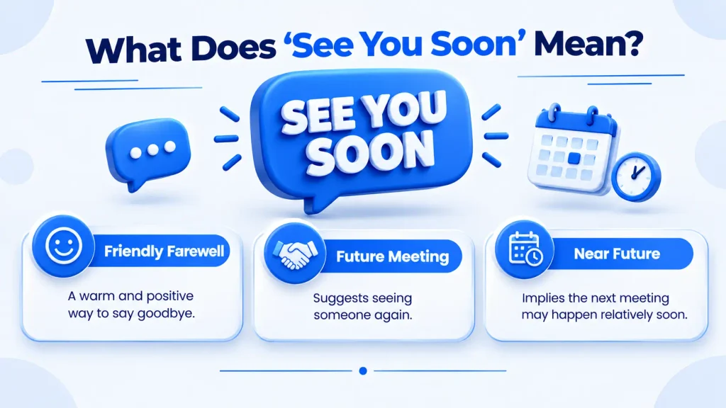 Meaning and context of see you soon as a friendly farewell for future meetings