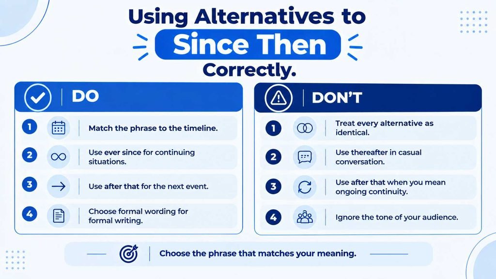 Dos and don’ts for choosing the right alternative to since then