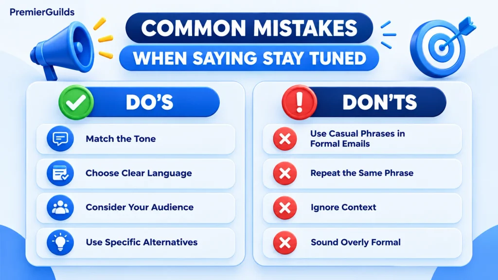 Common mistakes when using alternatives to stay tuned