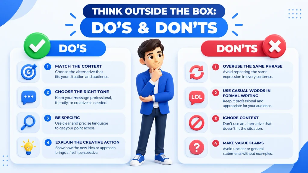 Do’s and don’ts for using alternatives to think outside the box in English