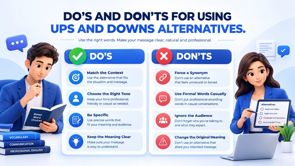 Do’s and don’ts for using alternatives to ups and downs