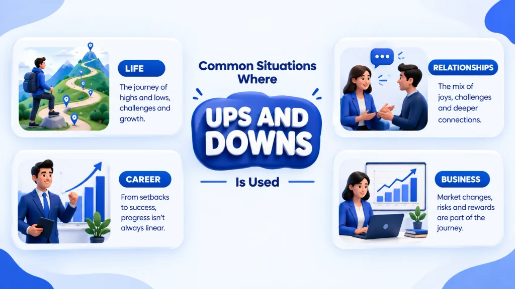 Common uses of ups and downs in life relationships career and business