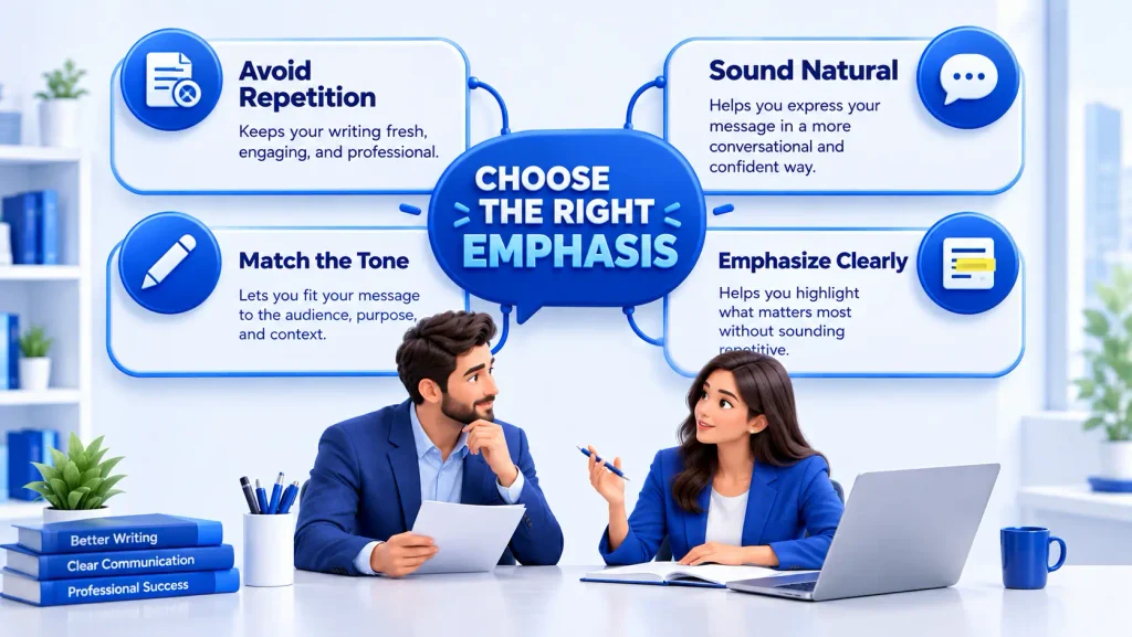 Reasons to use different expressions for emphasizing an important point