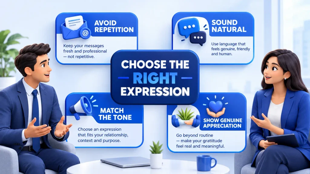 Why use alternatives to thank you for your patience in professional communication