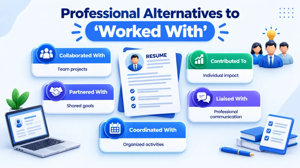 professional alternatives to worked with for resumes