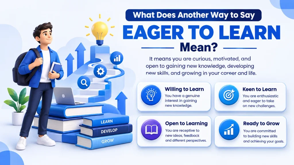 Meaning of another way to say eager to learn in professional English