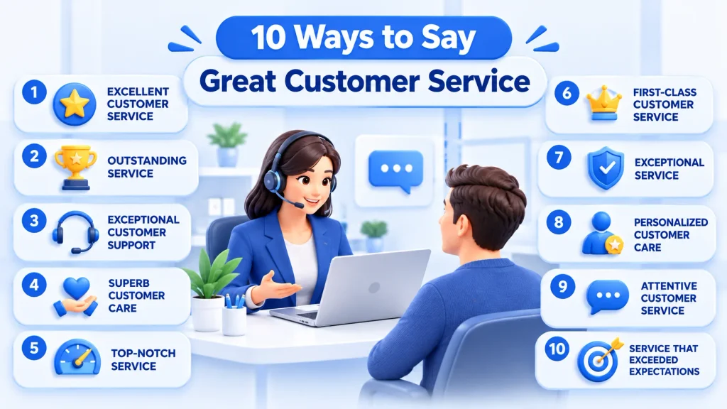 10 alternatives for another way to say great customer service