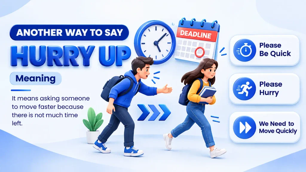 Meaning of another way to say hurry up in everyday English