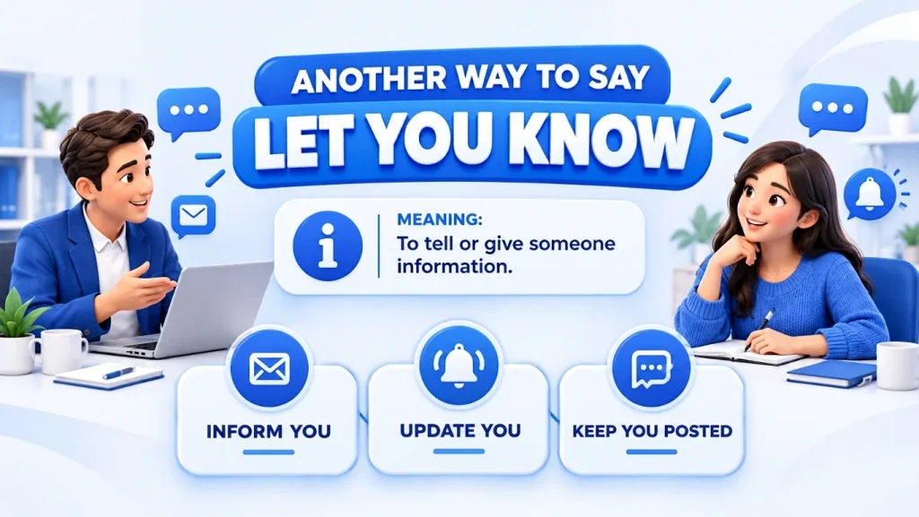 Meaning of another way to say let you know in professional and everyday English