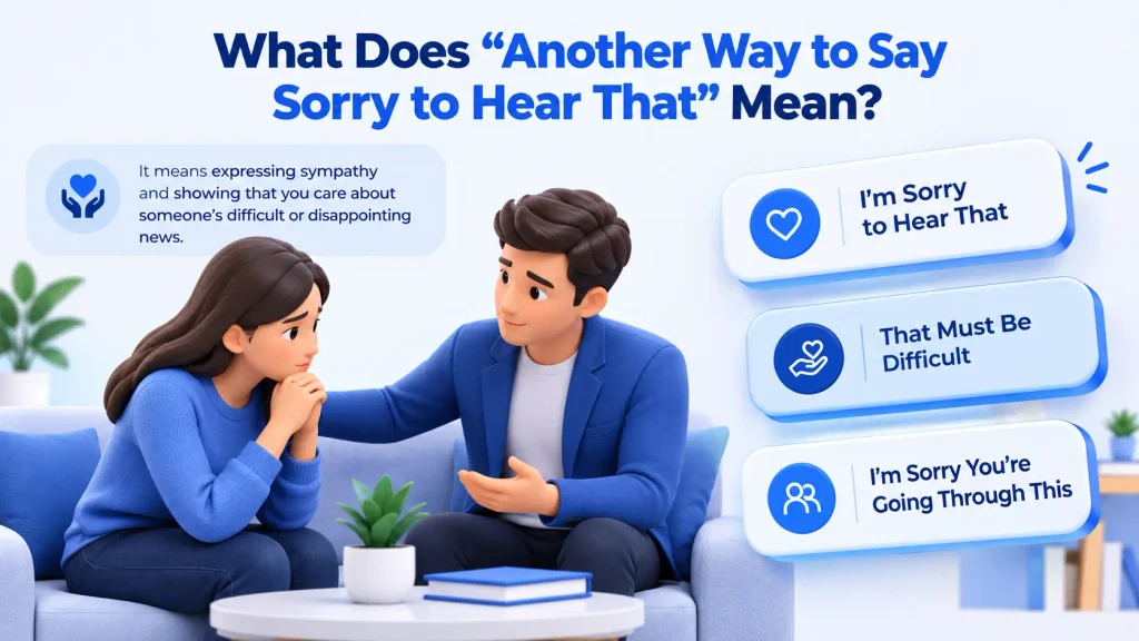 Meaning of another way to say sorry to hear that in English