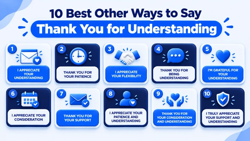 10 alternatives for another way to say thank you for understanding
