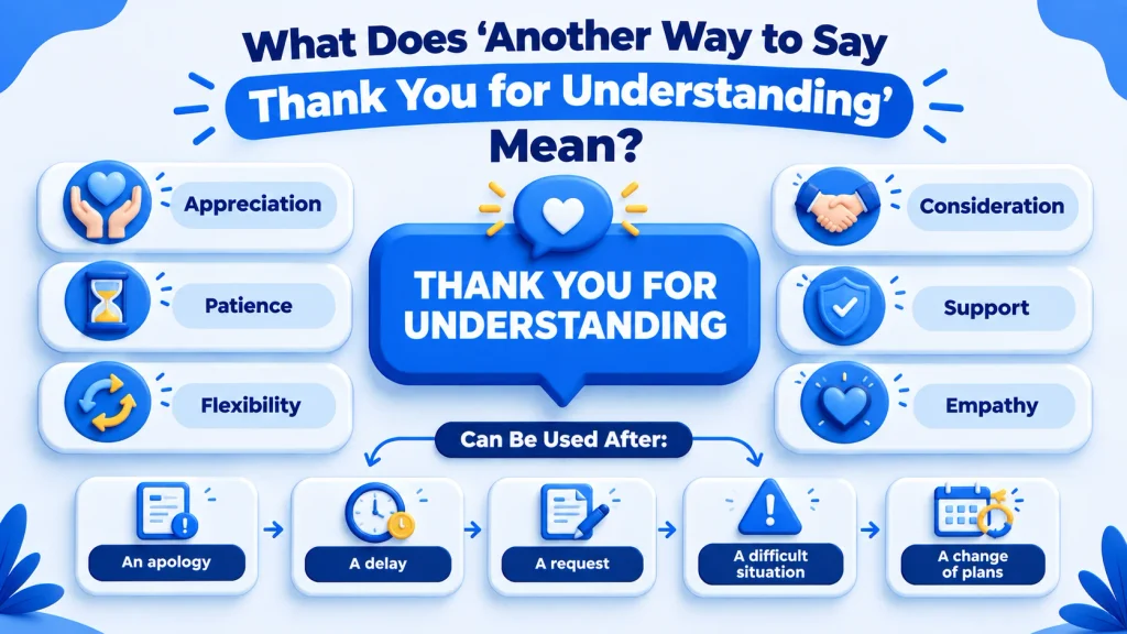 meaning of another way to say thank you for understanding