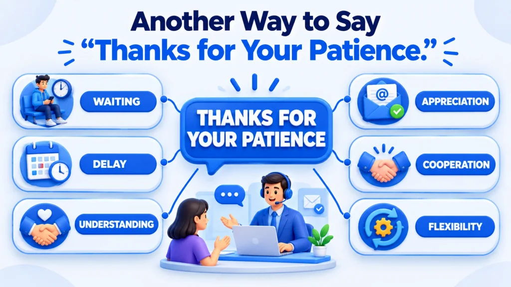 meaning of another way to say thanks for your patience