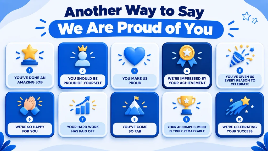 10 alternatives for another way to say we are proud of you