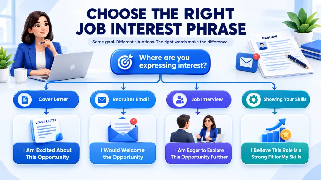 Decision tree for choosing the right job interest phrase