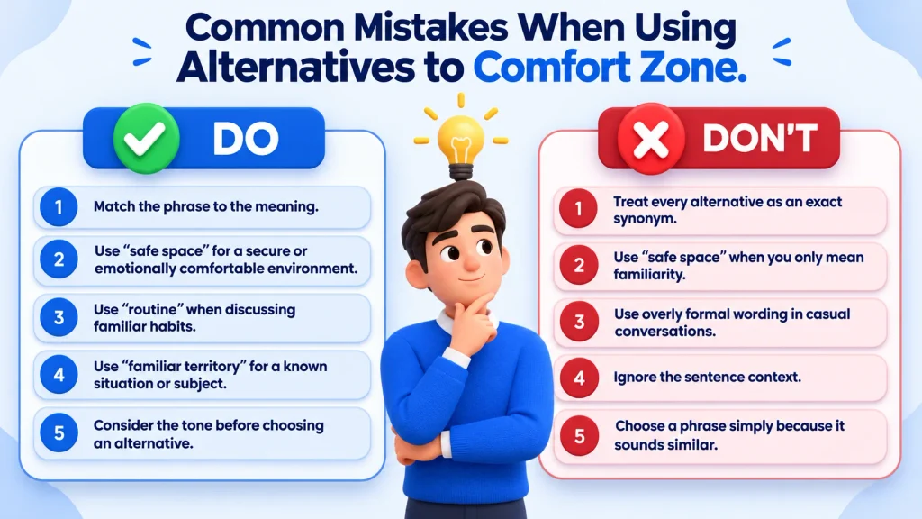 common mistakes when using alternatives to comfort zone