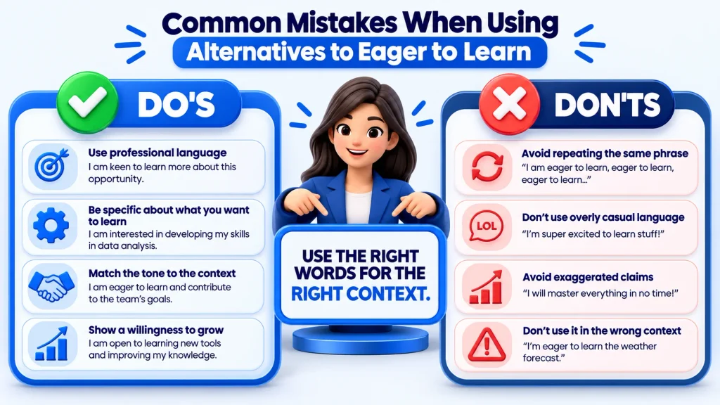 Common mistakes when using alternatives to eager to learn