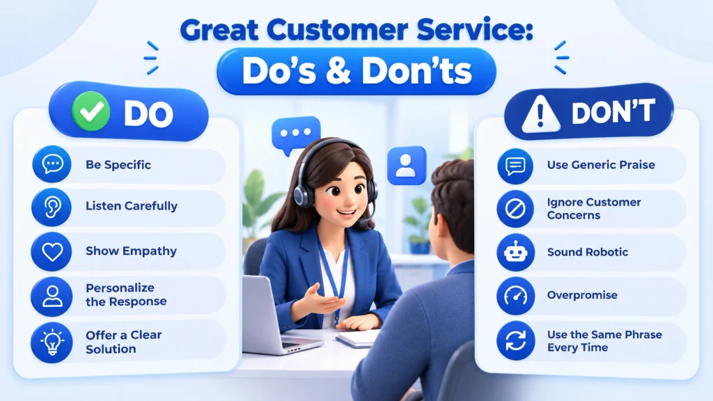 Dos and don’ts for describing and delivering great customer service