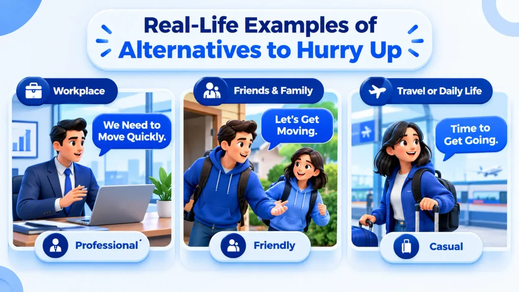 Real-life examples of alternatives to hurry up