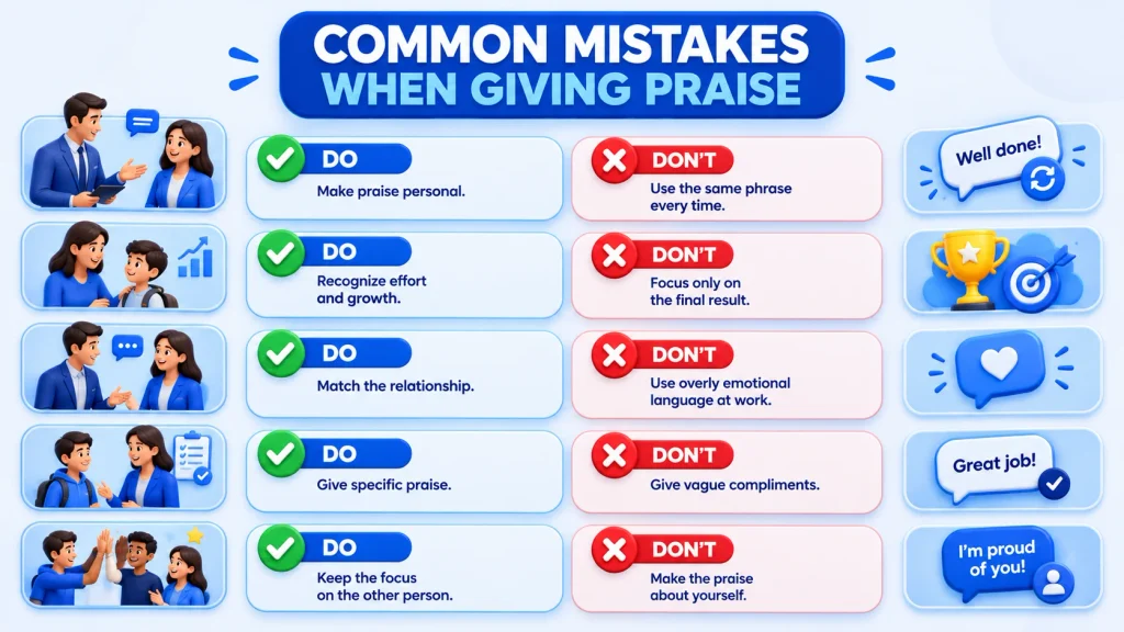 common mistakes when using alternatives to I'm proud of you